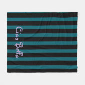 Couverture Polaire Bold Black and Teal Stripes | Ciao Bella (Devant (Horizontal))
