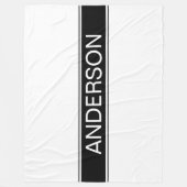 Couverture Polaire Bold Black & White Stripe Editable Text (Devant)
