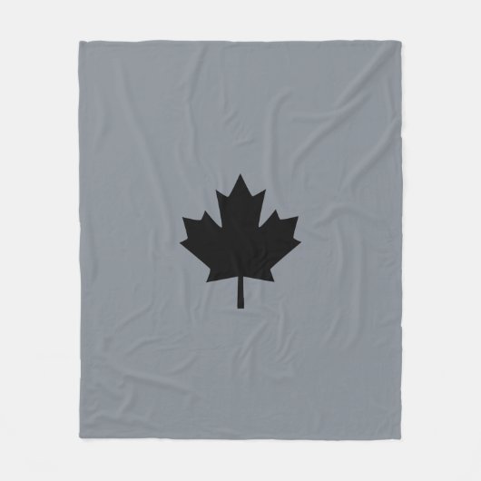 Couverture Polaire Bold Canadian Black Maple Leaf (Devant)