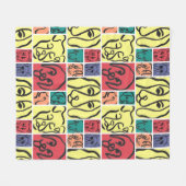 Couverture Polaire Bold Color Dog Faces (Devant (Horizontal))