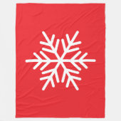 Couverture Polaire Bold Festive White Alpine Snowflake On Bright Red (Devant)