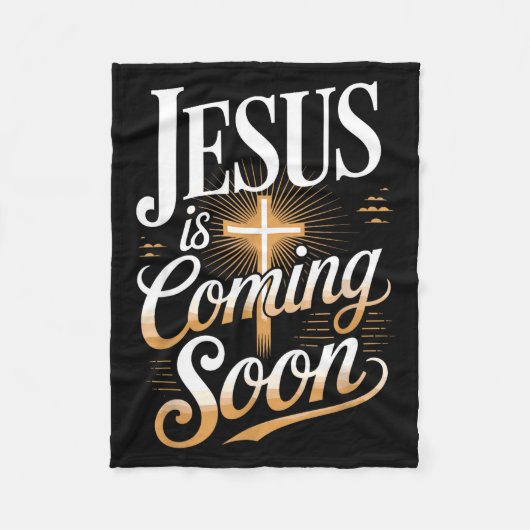 Couverture Polaire Bold Jesus Is Coming Soon Christian Apparel (Devant)