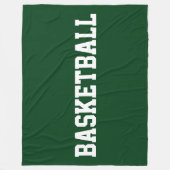 Couverture Polaire Bold White BASKETBALL Text On Deep Forest Green (Devant)
