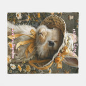 Couverture Polaire Bon Paille de lapin de Pâques Casquette Orange Rub (Devant (Horizontal))