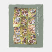 Couverture Polaire Bon temps grands souvenirs vert 12 photo collage (Devant)