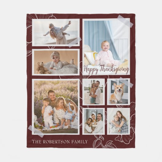 Couverture Polaire Bon thanksgiving de collection photo moderne 8 (Devant)