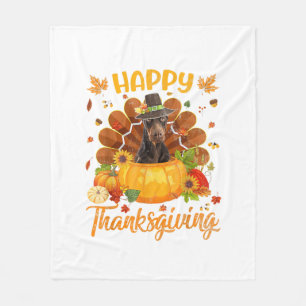 Couverture Polaire Bon thanksgiving Doberman Chien Turquie Citrouille