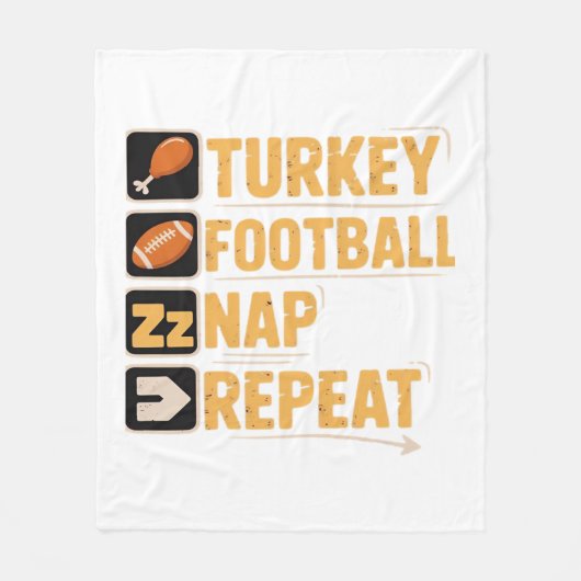 Couverture Polaire Bon thanksgiving Turquie Football Nap Repeat Funn (Devant)