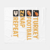 Couverture Polaire Bon thanksgiving Turquie Football Nap Repeat Funn (Devant (Horizontal))