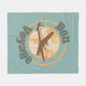Couverture Polaire Bon voyage Voyage Voyageons dans le monde design (Devant (Horizontal))