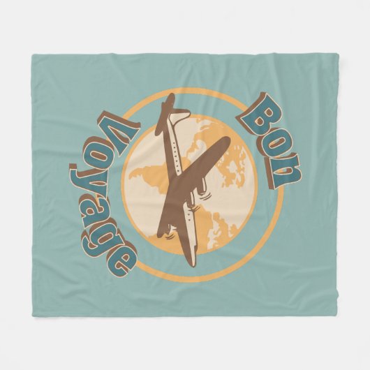 Couverture Polaire Bon voyage Voyage Voyageons dans le monde design (Devant (Horizontal))
