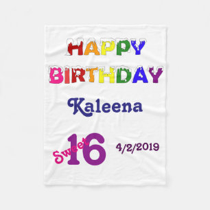 Couverture Polaire Bonbon 16 à joyeux anniversaire