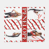 Couverture Polaire Bonbons de Noël Saupoudrer 4 Photo Collage (Devant (Horizontal))