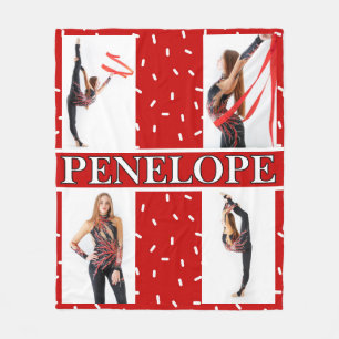 Couverture Polaire Bonbons de Noël Saupoudrer 4 Photo Collage