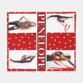 Couverture Polaire Bonbons de Noël Saupoudrer 4 Photo Collage (Devant (Horizontal))