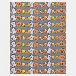 Couverture Polaire Bonbons d'Halloween et Fantômes