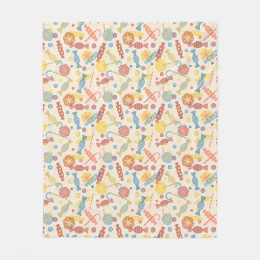Couverture Polaire Bonbons et motif de sucrerie (Devant)