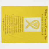 Couverture Polaire Bone Cancer Yellow Awareness Ribbon Fleece Blanche (Devant (Horizontal))