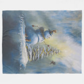 Couverture Polaire Bonhomme de neige joyeux (Devant (Horizontal))