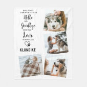 Couverture Polaire Bonjour adieu Pet Dog Memorial Photo Collage (Devant)