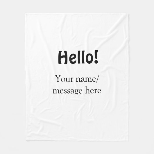 Couverture Polaire Bonjour ajouter un message de nom simple minimum é (Devant)