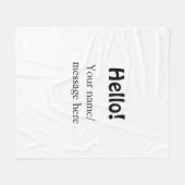 Couverture Polaire Bonjour ajouter un message de nom simple minimum é (Devant (Horizontal))