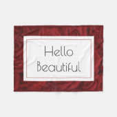 Couverture Polaire "Bonjour belle" Rose rouge (Devant (Horizontal))