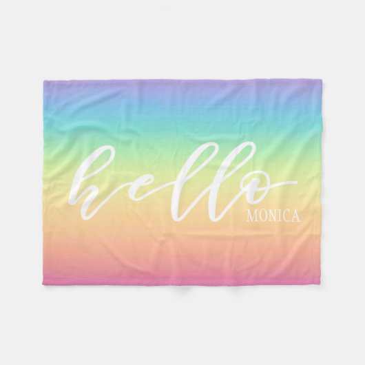 Couverture Polaire Bonjour chic d'Ombre d'arc-en-ciel en pastel (Devant (Horizontal))
