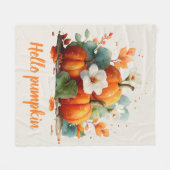 Couverture Polaire Bonjour Citrouille Automne Floral Design (Devant (Horizontal))