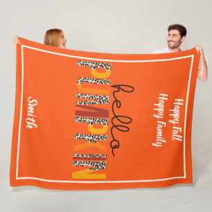 Couverture Polaire Bonjour Citrouille Automne Personnaliser d'automne