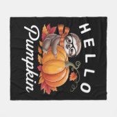 Couverture Polaire Bonjour Citrouille - Jolie Automne Sloth Feuilles (Devant (Horizontal))