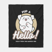 Couverture Polaire Bonjour du côté écorché - Jolie conception chien (Devant)