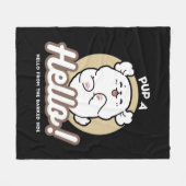 Couverture Polaire Bonjour du côté écorché - Jolie conception chien (Devant (Horizontal))