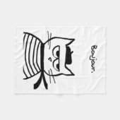 Couverture Polaire Bonjour French Cat Funny (Devant (Horizontal))