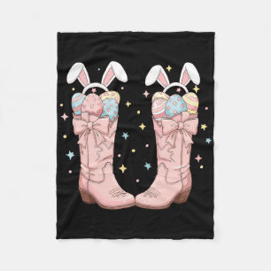 Couverture Polaire Bonjour Pâques Western Lapin de Pâques Bottes de C