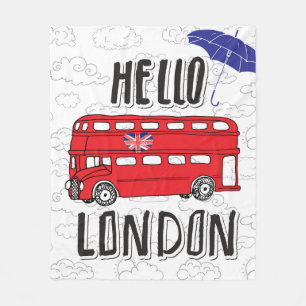 Couverture Polaire Bonjour signe en lettres de main de Londres avec