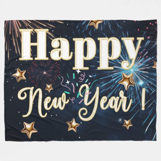 Couverture Polaire Bonne année (Devant (Horizontal))
