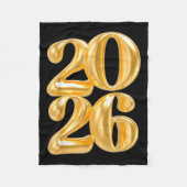 Couverture Polaire Bonne année 2026 Gold Confetti Balloon Party Fa (Devant)