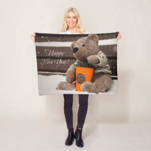 Couverture Polaire Bonne année. Ours de nounours