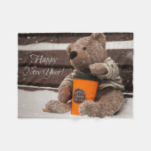 Couverture Polaire Bonne année. Ours de nounours (Devant (Horizontal))