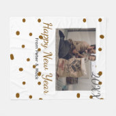 Couverture Polaire Bonne année Père célibataire ajouter photo nom bru (Devant (Horizontal))