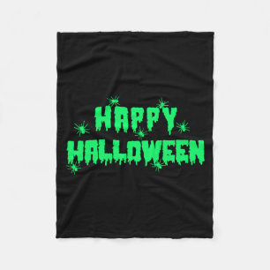 Couverture Polaire Bonne Halloween avec les araignées
