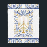 Couverture Polaire Bonne Hanoukka<br><div class="desc">Joyeuse couverture en toison de menorah Hanoukka.</div>