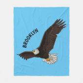 Couverture Polaire Bonne illustration de dessin d'aigle à chauve-sour (Devant)