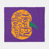 Couverture Polaire Bonne lettre Halloween sur citrouille sculpté (Devant (Horizontal))