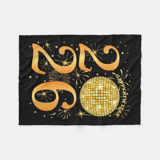 Couverture Polaire Bonne nouvelle année Fireworks 2026 (Devant (Horizontal))