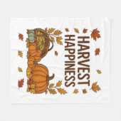 Couverture Polaire Bonne récolte - Citrouille d'automne et feuilles d (Devant (Horizontal))