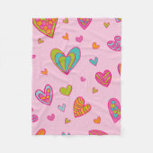 Couverture Polaire Bonne Saint Valentin 2024 Avec amour du coeur (Devant)