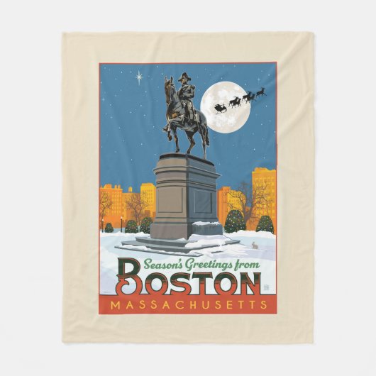 Couverture Polaire Bonnes Fêtes De Boston Common ! (Devant)