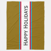 Couverture Polaire BONNES VACANCES Chic Festive Multicolor Stripes (Devant)